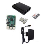 Kit Raspberry Pi3 Model B Fonte Case Sd 16gb Dissipador