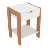 Mesa Cabeceira Infantil Az1016 1gav Amêndoa/branco-tecno Mob