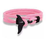 Pulsera Manilla Hombre Mujer Ancla Cola De Ballena Negra