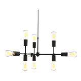 Pendente Lustre Equilibrium Preto P/9 Lâmpadas E27 Taschibra 110v/220v