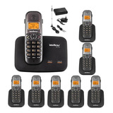 Kit Aparelho Telefone 2 Linhas Com 7 Ramal Bina Entrada Chip