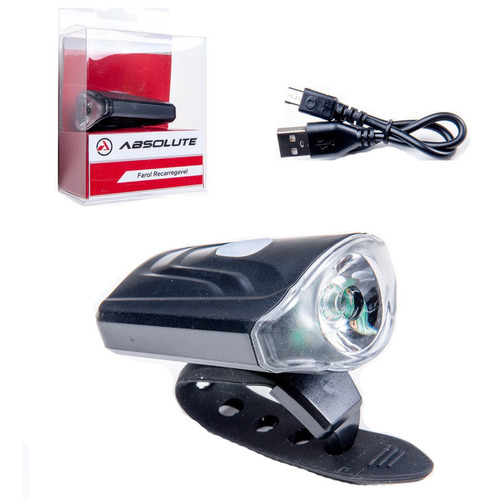 Farol Dianteiro Absolute Led 3 Funções Recarregável Jy7043