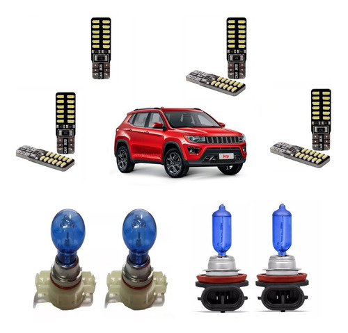 Kit Led Interno Completo Jeep Compass + Super Branca