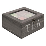 Mygift Organizador De Caja De T De Madera Gris Rstica Con 4 