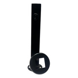 Coluna Torre Inox 30 Cm 1 Furo Preto Fosco Canopla Redonda