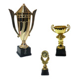 Terna 3 Copas Premios Trofeos Torneos Deportivas 44 Cm Cuot