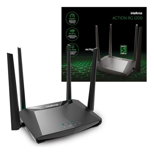 Roteador Intelbras Action Rg 1200 Dual Band 4 Portas Gigabit