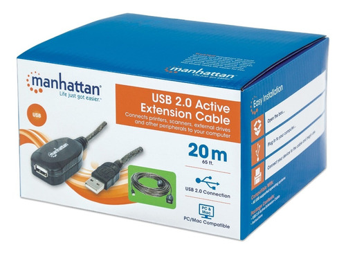 Cable Extension Activa Usb Alta Velocidad 20m Manhattan / /v