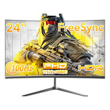 Monitor Gamer Curvo Pc Hdmi Led 100 Hz 24 Fhd Bocina Negro