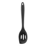 Colher Vazada Silicone Preto 27cm