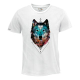 Camiseta Estampada Hombre Dama Lobo Triangulo Arte Inp Ink
