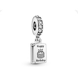 Pandora Original Charm, Feliz Cumpleaños,  Plata De Ley 