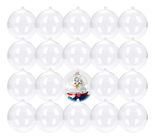 20 Bolas Decorativas Rellenables De Plastico Transparente Bo