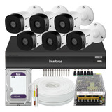 Kit Cftv 6 Cameras Full Hd 1220 Dvr Intelbras 10a 2tb Purple