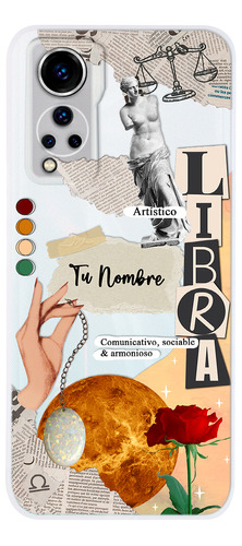 Funda Para Zte Mujer Signo Zodiaco Libra Con Tu Nombre