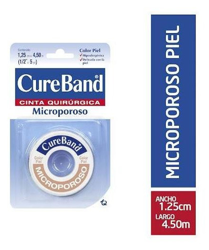 Microporo Cure Band Color Piel De 1.25 Cm X 4.50m X 1 Und