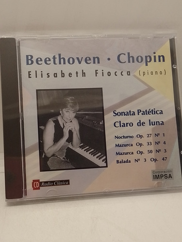 Beethoven Chopin/ Elisabeth Fiocca Sonata Patética Sonata Cd