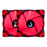 Kit 2 Un Cooler Fan Rise Mode Wind W1 Led Vermelho 120mm