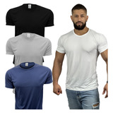 Kit 3 Camiseta Blusas Fitness Academia Dry Fit Termica Uv+50