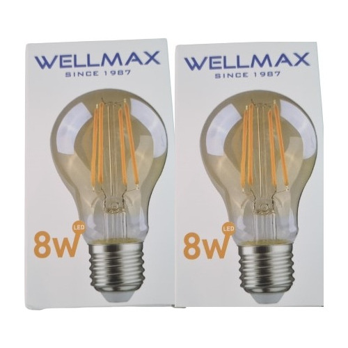 Pack 2 Ampolletas Decorativa Vintage 8w, Ambar Filament