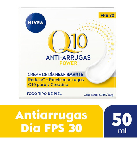 Crema Facial Nivea Q10 Reafirmante Fps 30 Dia X 50 Ml