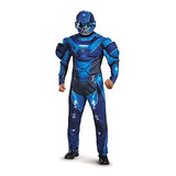 Disfraz Talla Medium Para Hombre De Halo Spartan Color Azul