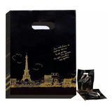 Bolsas Para Boutique De Torre Eiffel Negro 35x45cm, 100pcs