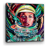 Cuadro Moderno Canvas Mujer Astronauta 100x100cm