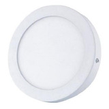 Panel Led Circular 12w Luz Cálida Sobrepuesto Blanco D17cm