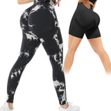 2pz Leggins Licra Deportivos Mujer Yoga Tie-dye Push Up Gym