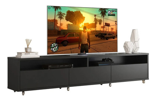 Rack Bancada Gamer Para Tv Aspen 2.2 Preto - Moveisaqui