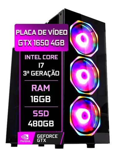 Pc Gamer  Intel I7 3.40ghz 16gb Ssd 480gb Gtx 1650 4gb 500w