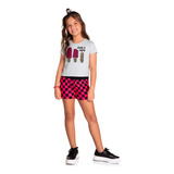 Conjunto Kyly Roupa Juvenil Cropped Feminino Verão 10 12 14