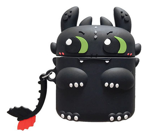 Para AirPods 1 2 3 Rro Negro Dinosaurio Funda De Silicona