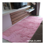 Tapete 2,00x1,00 Super Peludo Passadeira Quarto Corredor Cor Rosa-claro