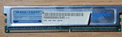 Memoria Ram Pc3200 256 Mb Ddr400 32mx8 D32pa56a Super Talent