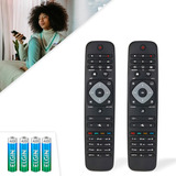 Kit 2 Controle Remoto Para Philips Smart Tv  Universal 