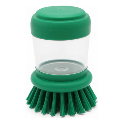 Cepillo P/ Lavar Trastes Con Dispensador Para Jabón Liquido Verde