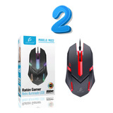 Kit De2pz Mouse Gamer Óptico Led Luces Alámbrico Usb 7 Color