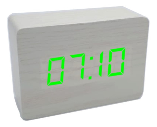 Reloj Digital De Madera Usb Despertador Temperatura Fecha