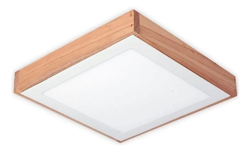 Plafon Techo Nordico Madera 18 X 18cm Led 12w Incluido