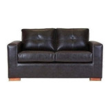 Sofa Franco 2 Cuerpos Pu Café Pata Madera / Muebles América