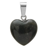 Collar Cadena Corazón Piedras Cuarzos Turmalina Negro