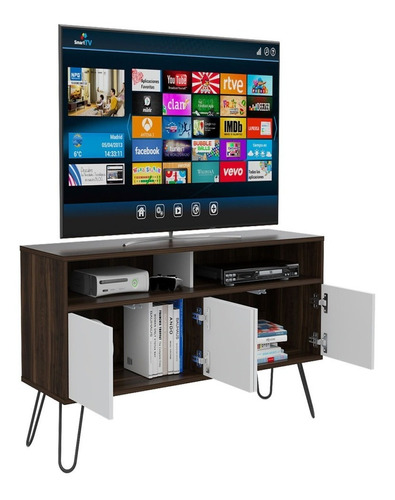 Mueble De Tv Vassel 2 Entrepaños Pantalla 55puLG Excelsior