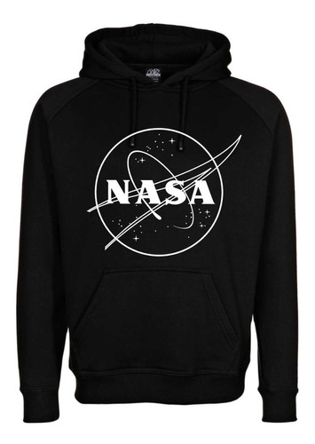 Sudadera Nasa Logo Líneas Con Gorro Unisex