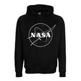 Sudadera Nasa Logo Líneas Con Gorro Unisex