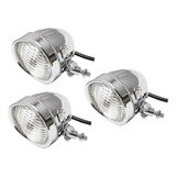 3 X Lente De Tapa Cromada 10 / L Faro Para Chopper Bobber