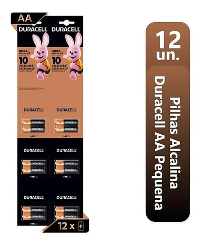 Pilha Duracell Pequena Aa Cartelão C/12 Unidades