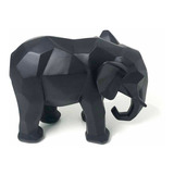 Escultura Elefante Preto Fosco Grande