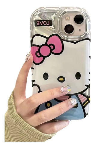 Funda De Hello Kitty Para iPhone 13 14 15 Pro Con Soporte